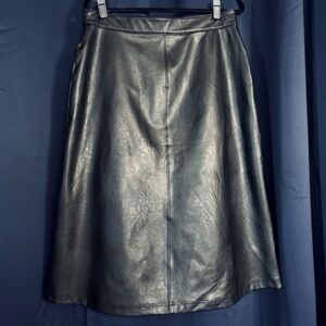 Spanx faux leather BLACK midi pencil skirt xl